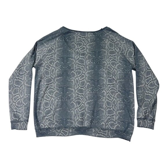 Made In Italy Size  M Woman Snakeskin Print V-Neck Long Sleeve Sweater - Picture 2 of 7